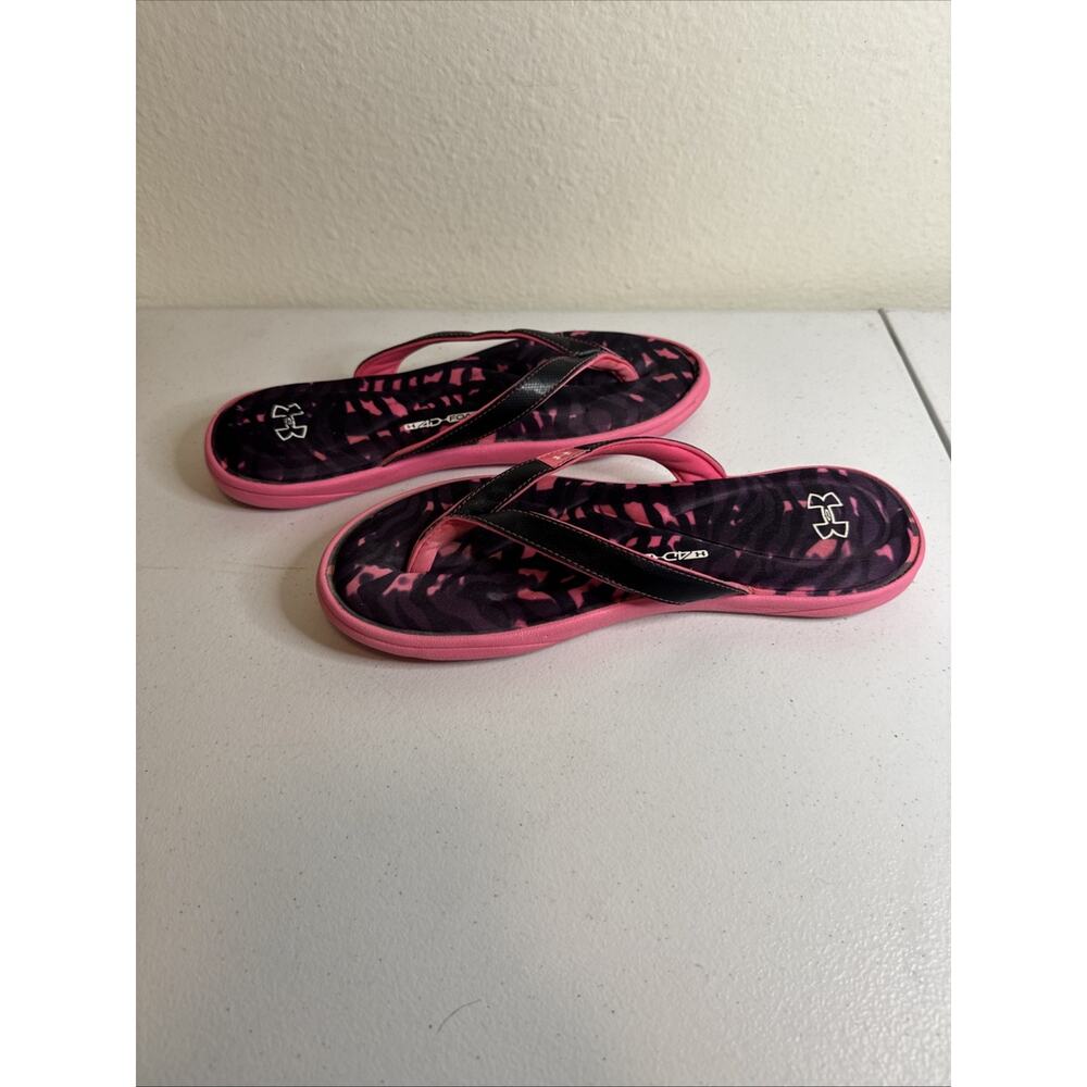 Under Armour Ignite Marbella Women's Graphic Flip-Flop Sandals Pink Size 10 Foam